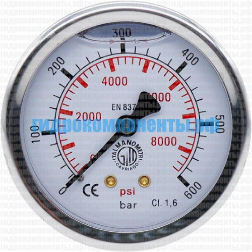 MGR-600-BAR/PSI-T (M638PBL600) ITALMANOMETRI МАНОМЕТР ГИДРАВЛИЧЕСКИЙ ...